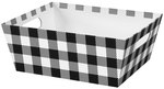 Black and White Plaid 
 Market Tray - Large